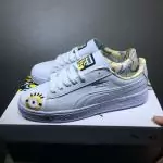 chaussures puma suede olympian minions suede blanc